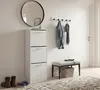 Schuhschrank - Schuhschrank Schmal - mit 3 Klappen - Weiß - Produktbild-Vorschau 3