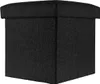 A black fabric storage ottoman is shown from a three-quarter angle against a white background. Náhľad obrázku produktu