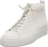 A single white high-top sneaker is shown from a three-quarter front view against a plain white background. Voir les images du produit