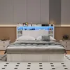 ProximaX Stauraumbett 140x200 cm Beige Leinen mit Produktbild-Vorschau 2