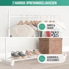 Avalo Kledingrek op Wieltjes Wit - Metaal - 100x40x156 CM - Productafbeelding-voorbeeld 5