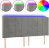 vidaXL LED Kopfteil Hellgrau 183x16x118/128 cm Samt -  Produktbild-Vorschau 10