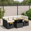 vidaXL 7-tlg. Garten-Sofagarnitur mit Kissen Schwarz Poly Produktbild-Vorschau 2