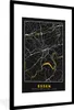 MuchoWow® Gerahmtes Poster Essen - Gold - Stadtplan - Karte Produktbild-Vorschau 1