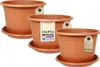 MePla - 3 x Set - Pflanzkübel Cylindro ø 60 + Untersetzer ø Produktbild-Vorschau 1
