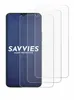 A smartphone screen protector is shown on top of a smartphone. Produktbild-Vorschau