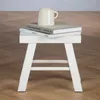 Sitzhocker ROSAL weiß - Hocker aus Paulowina Holz mit Produktbild-Vorschau 2