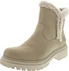 A single beige winter boot with faux fur trim, shown against a white background. Voir les images du produit