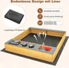 COSTWAY Holzsandkasten, Kindersandkasten mit Küchenzubehör Produktbild-Vorschau 4