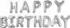Ballon en plastique Joyeux anniversaire Guirlande, argent, Voir les images du produit 1