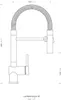A technical drawing of a kitchen faucet with dimensions. Podgląd zdjęcia produktu