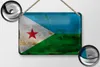 Blechschild Flagge Dschibuti 18x12cm Flag Djibouti Rost Produktbild-Vorschau 2
