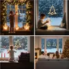 A collage of four scenes showing children and families enjoying Christmas decorations, specifically LED tree lights in windows. Anteprima dell’immagine prodotto