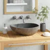 vidaXL Umywalka z kamienia rzecznego owalna 37-46 cm - Podgląd zdjęcia produktu 11