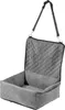 A gray quilted dog car seat is shown against a white background. Náhled obrázku produktu