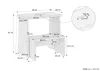 A diagram showing the dimensions of a wooden step stool. Produktbild-Vorschau