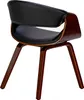 A chair with a black seat and backrest, and a wooden frame. Podgląd zdjęcia produktu