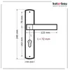 KOTARBAU® Türdrückerset 72 mm PZ Langschild Patina Produktbild-Vorschau 7