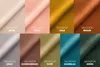 A collage of fabric swatches in various colors, each labeled with the brand name 'SALVADOR' and the color name. Produktbild-Vorschau