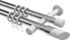 Interdeco Gardinenstange / Vorhangstange Chrom / Weiß, Typ Produktbild-Vorschau 1