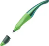 A green and teal STABILO Tintenroller EASYoriginal Holograph for right-handers is shown against a white background with its cap detached. Produktbild-Vorschau