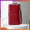 OMNA | Porte-monnaie en cuir pour femme ROUGE - Grand - Voir les images du produit 4