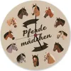 Pferdemädchen und Pferde Wanduhr aus Alu Produktbild-Vorschau 1