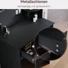 SONNI Čierna kompaktná komoda so zrkadlom s trojfarebnou Náhľad obrázku produktu 6