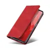 A red flip cover phone case with a phone inside, shown at an angle against a white background. Produktbild-Vorschau