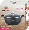 The image shows the packaging of a KING HOFF casserole with a chef illustration on the side. Voir les images du produit