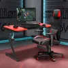 A gaming desk and chair setup in a room with neon lighting. Produktbild-Vorschau