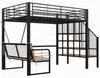 Etagenbett 140x200 cm mit Polstersofa & Stauraum – Hochbett Produktbild-Vorschau 7