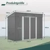 8x4 FT Metall Gerätehaus Gartenhaus Inkl. Metallfundament Produktbild-Vorschau 6