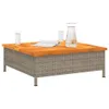 vidaXL Stolik ogrodowy szary 70x70x25 cm rattan i drewno Podgląd zdjęcia produktu 4