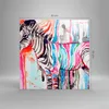 Bild auf Leinwand - Leinwandbild - Zebra Tiere Natur bunte Produktbild-Vorschau 3