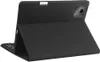 A black tablet case with an attached keyboard is shown standing upright. Produktbild-Vorschau