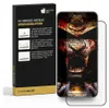 A product box for a screen protector is shown next to a smartphone with a screen protector applied. Produktbild-Vorschau