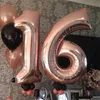 Balon foliowy nr 1, ok. 40 cm, różowe złoto, do napełniania Podgląd zdjęcia produktu 3