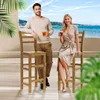 CASARIA® Set 2 Sgabelli Rustici in Legno con Schienale 75cm Anteprima dell’immagine prodotto 9