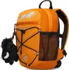 Oranger Mammut First Zip 16 Rucksack mit schwarzem Netzfach und Plüsch-Mammutanhänger Voir les images du produit