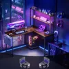 AIORBER Scrivania da gioco a forma di L 148 cm con Anteprima dell’immagine prodotto 4