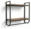 Relaxdays Wandplank, 2 planken, handdoekhouder, metaal & Productafbeelding-voorbeeld 10