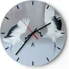 Wanduhr - Rund - Glasuhr - Kraniche kämpfen tanzen - Produktbild-Vorschau 1
