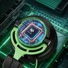 A close-up of a gaming headset with a digital circuit board background. Produktbild-Vorschau