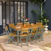 Set tavolo da giardino in acacia con angoli arrotondati con Anteprima dell’immagine prodotto 6