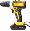 A cordless drill with a battery pack attached, shown against a white background. Produktbild-Vorschau