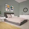 A bedroom scene with a bed, nightstands, and artwork on the wall. Produktbild-Vorschau