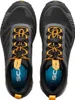 Schwarze Scarpa Ribelle Run 2 GTX Schuhe mit orangefarbenen Schnürsenkeln und blauen Innensohlen mit weißem Scarpa-Logo Produktbild-Vorschau