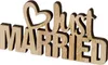 Holz-Aufsteller Just Married natur Produktbild-Vorschau 1