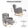 Product dimensions and specifications for a rocking chair. Podgląd zdjęcia produktu